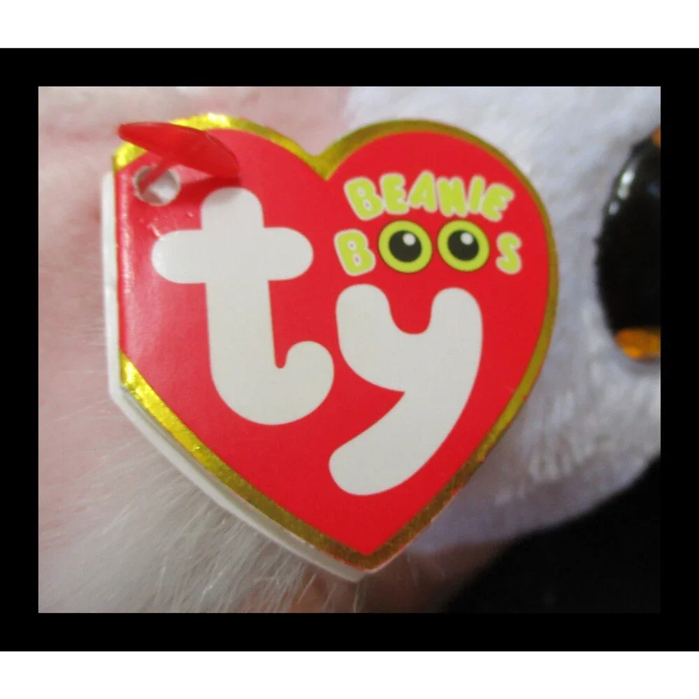 Ty Beanie Boos Phoenix the White Fox Big Gold Glitter Eyes 6